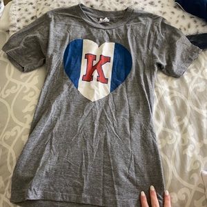 Charlie Hustle university of Kansas heart tshirt